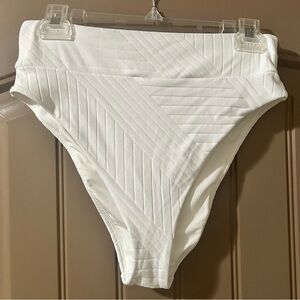 Aerie White High-Cut Cheeky Bikini Bottom